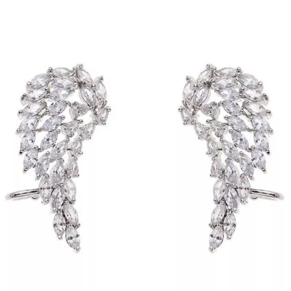 Gorgeous Open Wings Diamond Earrings - Picture 3 of 5